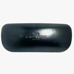Coach Hard Glasses Case New York Black Leather Eyeglasses Clamshell EUC
